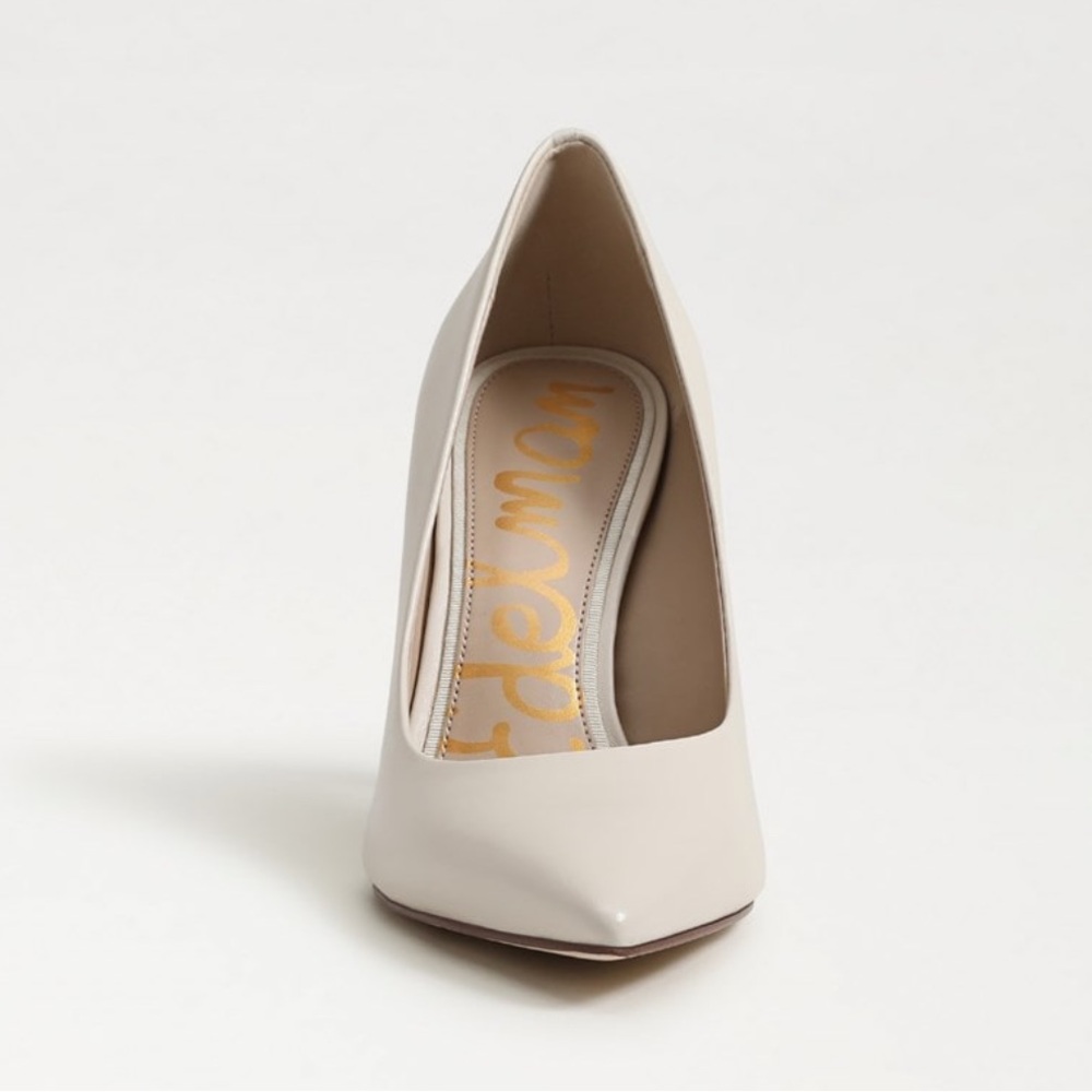 Brand New Sam Edelman Pointed Toe Leather Pumps in Light Beige - Picture 3 of 8